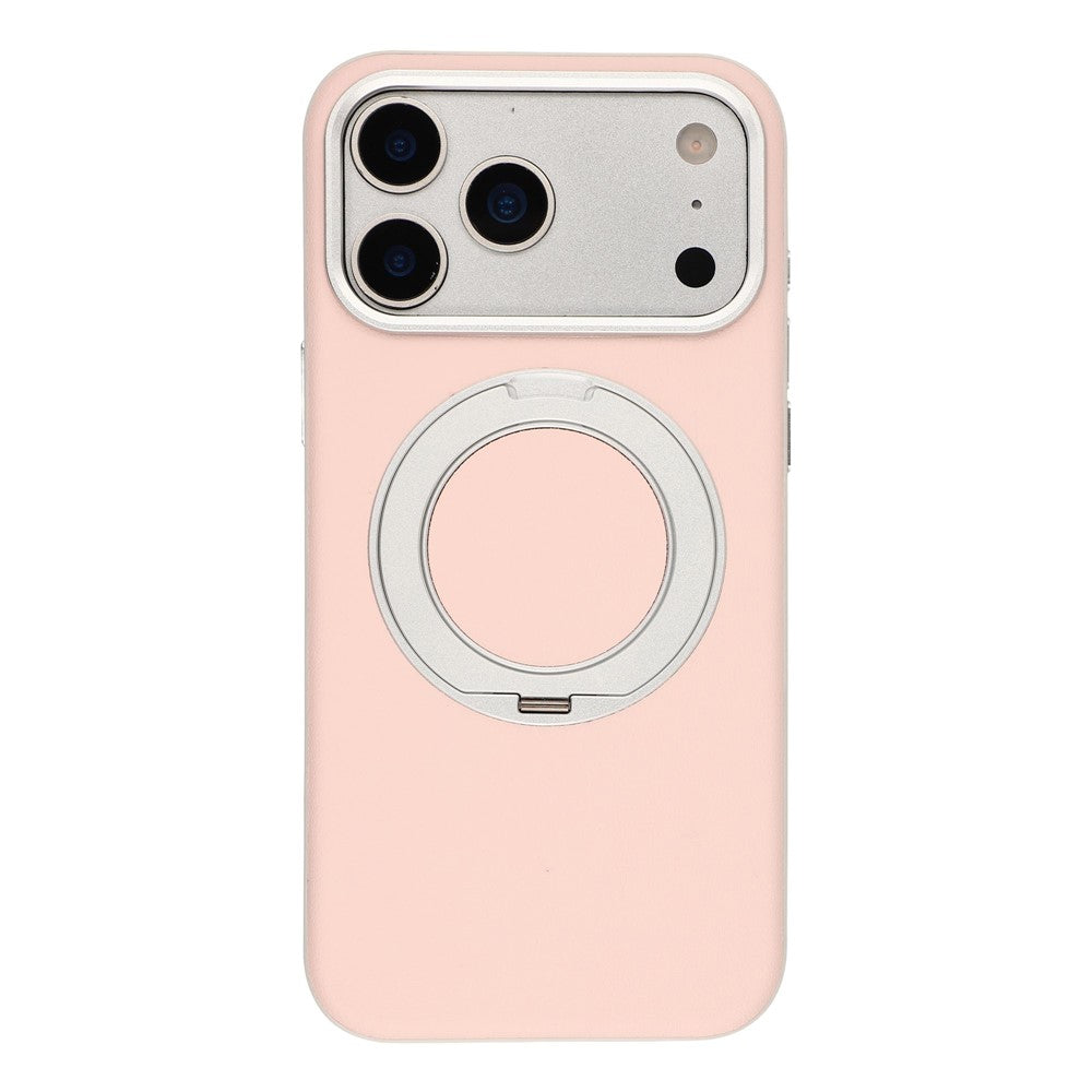 For iPhone 18 Pro Max / 17 Pro Max Case Magnetic Rotatable Kickstand Leather + PC + TPU Phone Cover with Camera Control Button