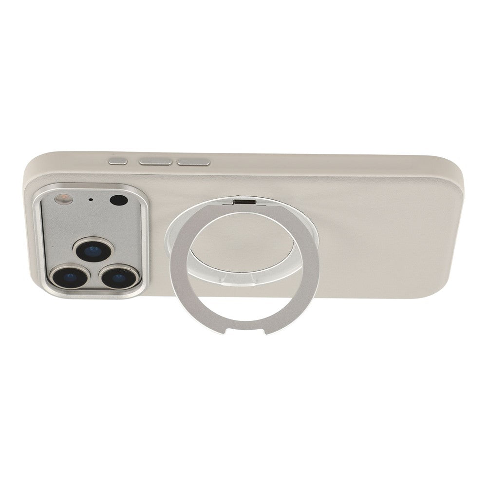 For iPhone 18 Pro / 17 Pro Case Magnetic Rotatable Kickstand Leather + PC + TPU Phone Cover with Camera Control Button