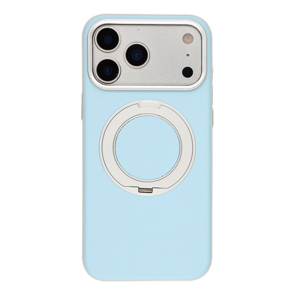 For iPhone 18 Pro / 17 Pro Case Magnetic Rotatable Kickstand Leather + PC + TPU Phone Cover with Camera Control Button