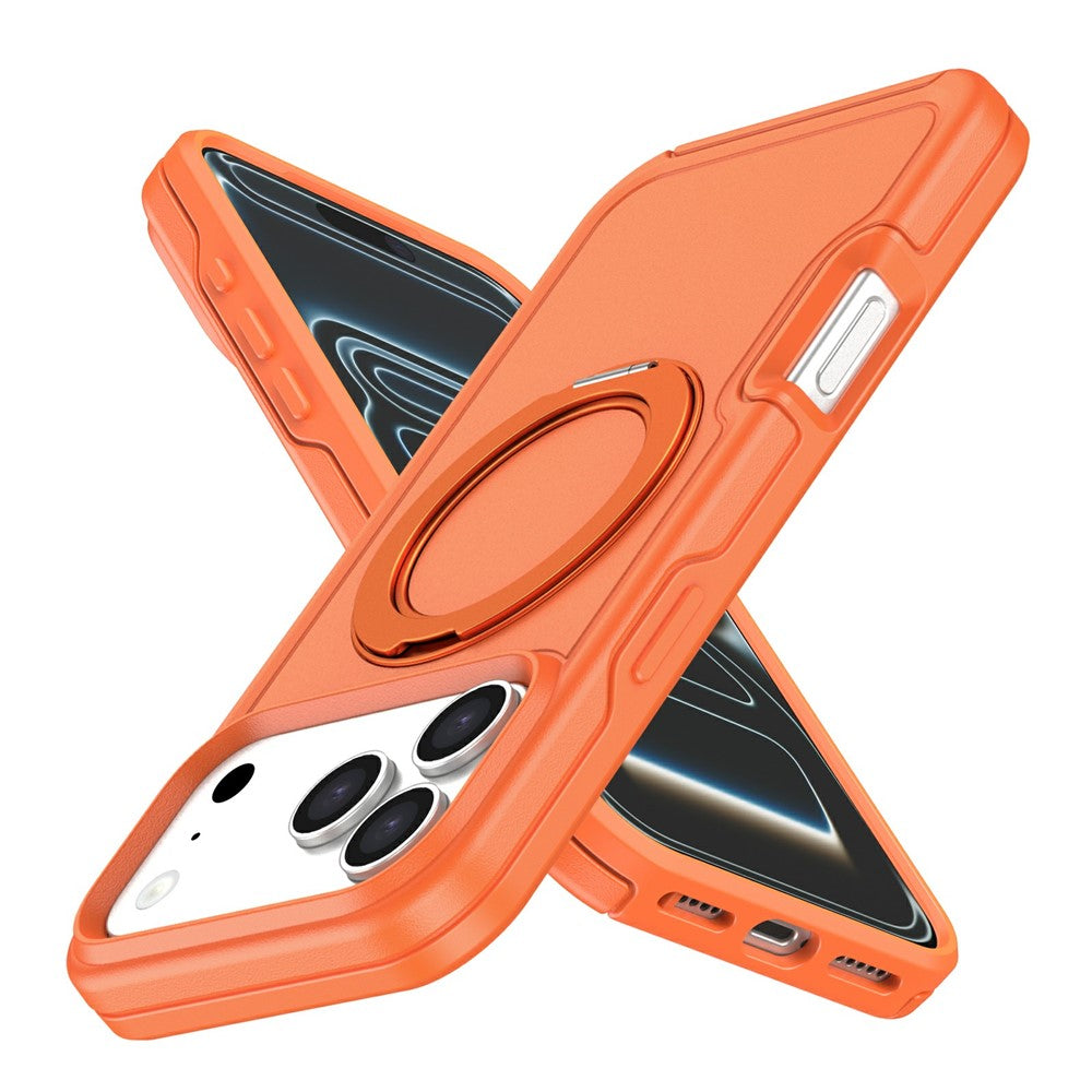 For iPhone 17 Pro Max Case Rotating Kickstand Dual-Layer PC + TPU Phone Protective Cover