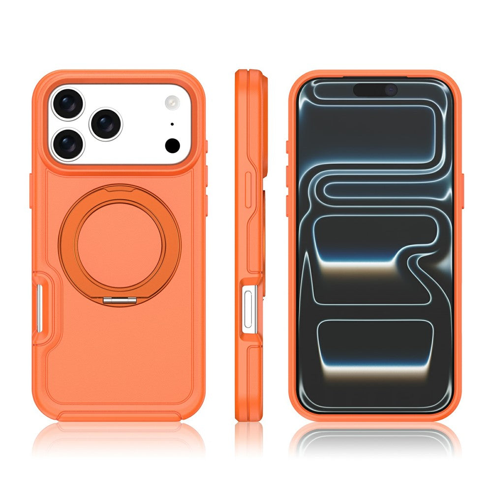 For iPhone 17 Pro Case Rotating Kickstand Dual-Layer PC + TPU Phone Protective Cover