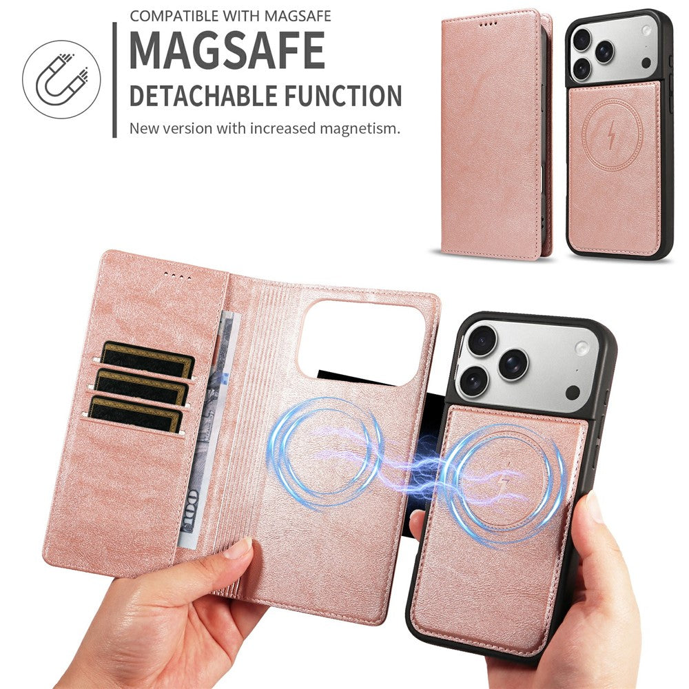 For iPhone 18 Pro Max / 17 Pro Max Magnetic Case Detachable 2 in 1 Leather Wallet Phone Cover