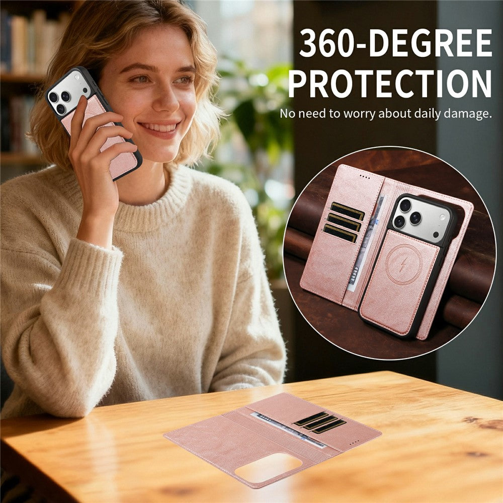 For iPhone 18 Pro Max / 17 Pro Max Magnetic Case Detachable 2 in 1 Leather Wallet Phone Cover