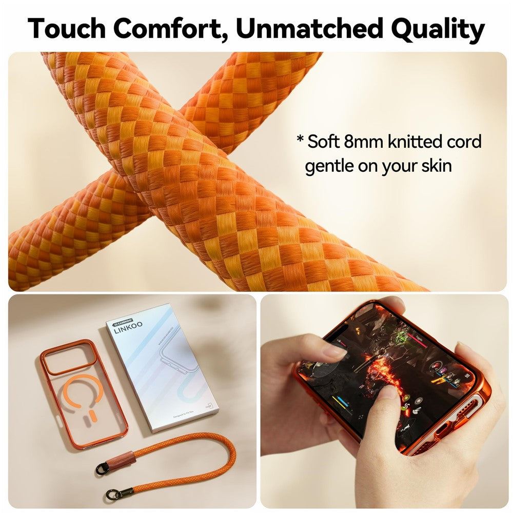 CASEKOO for iPhone 18 Pro / 17 Pro Magnetic Case Hidden Buckle PC + TPU Shockproof Protective Cover with Strap