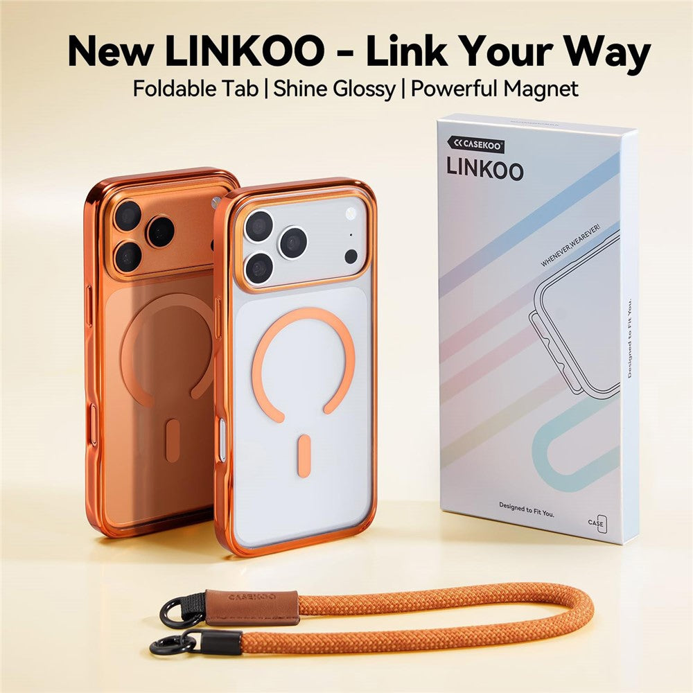 CASEKOO for iPhone 18 Pro / 17 Pro Magnetic Case Hidden Buckle PC + TPU Shockproof Protective Cover with Strap