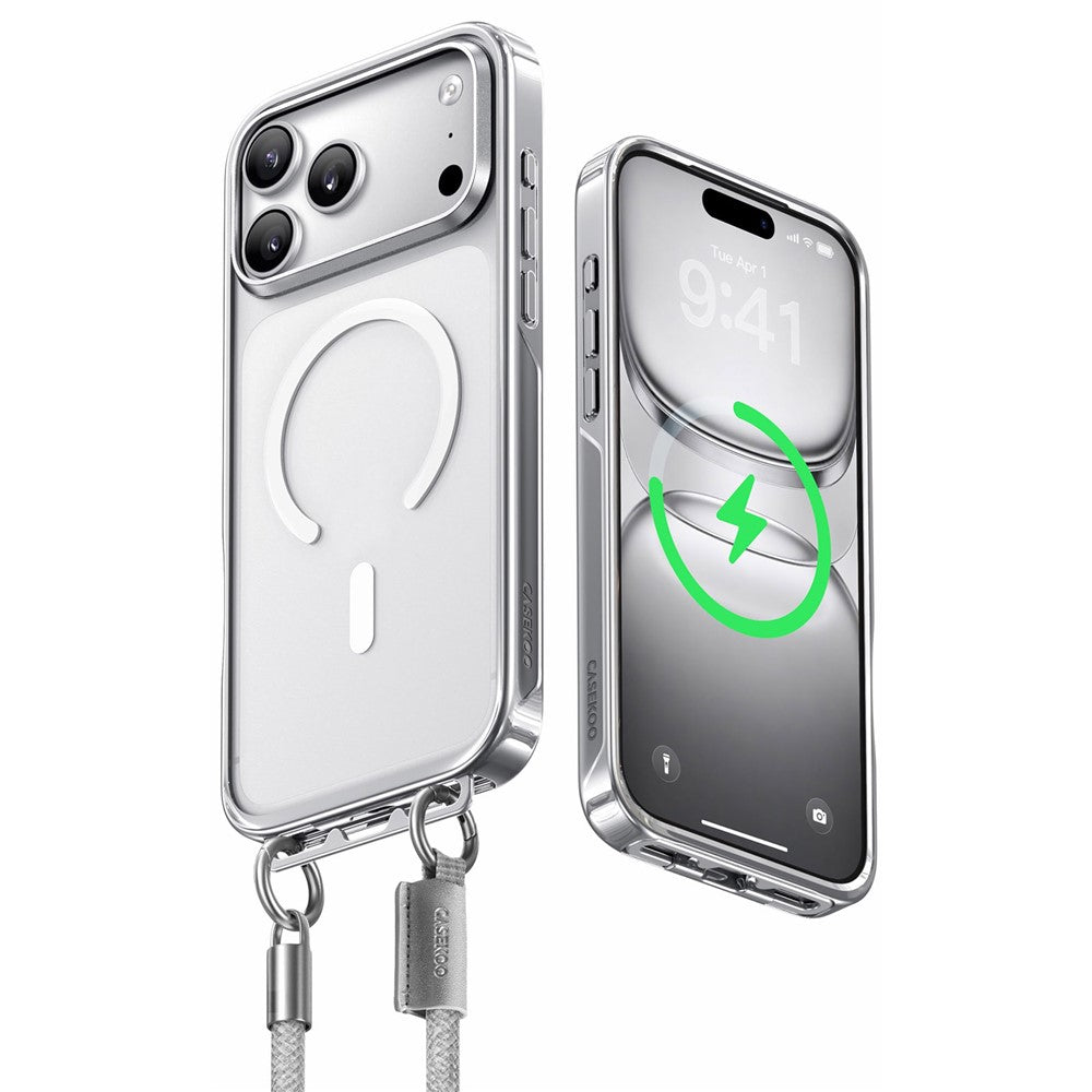 CASEKOO for iPhone 18 Pro / 17 Pro Magnetic Case Hidden Buckle PC + TPU Shockproof Protective Cover with Strap