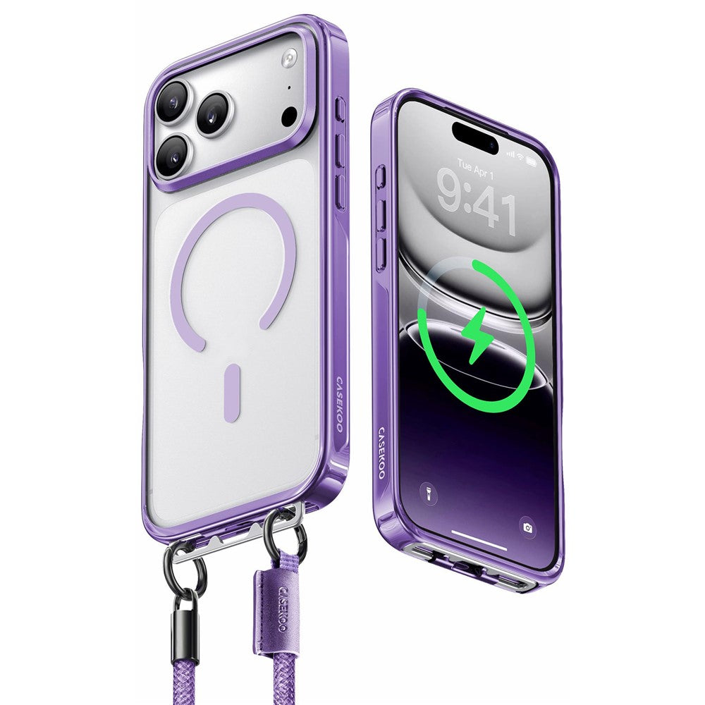 CASEKOO for iPhone 18 Pro Max / 17 Pro Max Magnetic Case Hidden Buckle PC + TPU Shockproof Protective Cover with Strap
