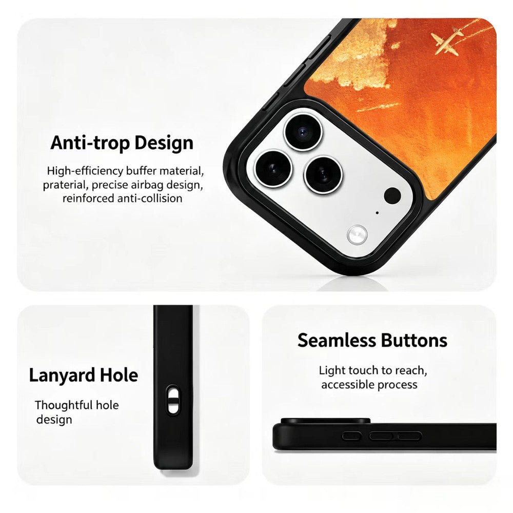 For iPhone 17 Pro Magnetic Case Five Elements Series UV Pattern Printing PC + Silicone Phone Cover