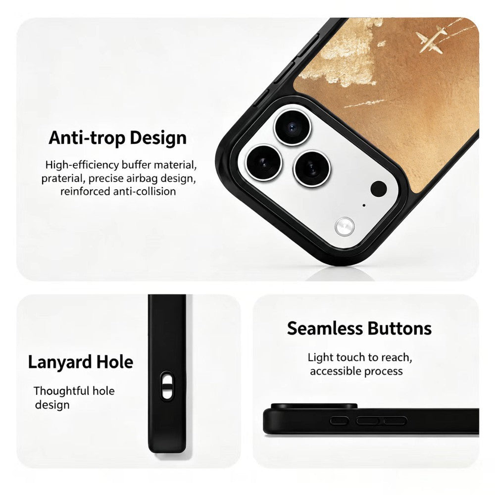 For iPhone 17 Pro Max Magnetic Case Five Elements Series UV Pattern Printing PC + Silicone Phone Cover (C)