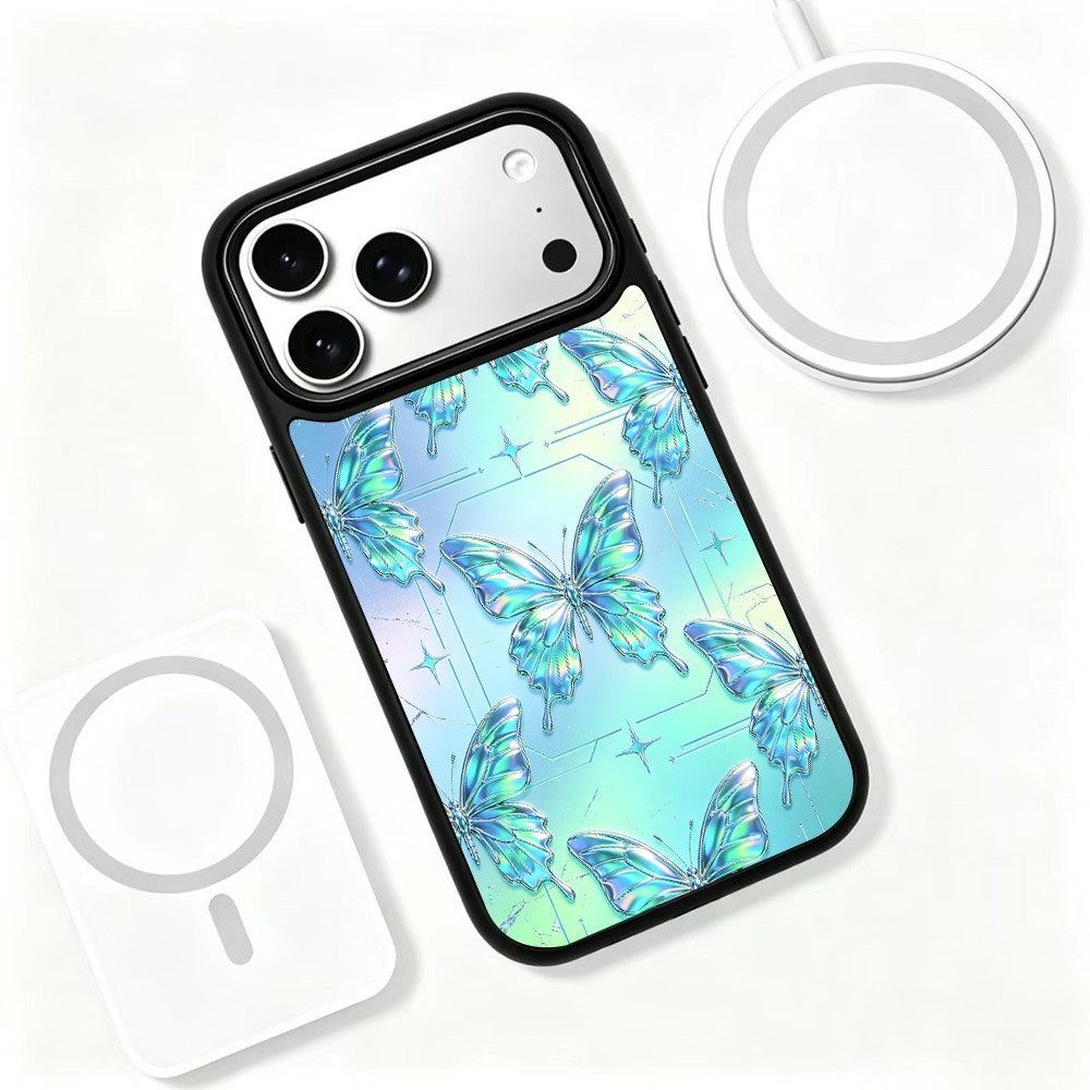 For iPhone 17 Pro Magnetic Case Sweet Garden Art Series UV Pattern Print PC + Silicone Phone Cover