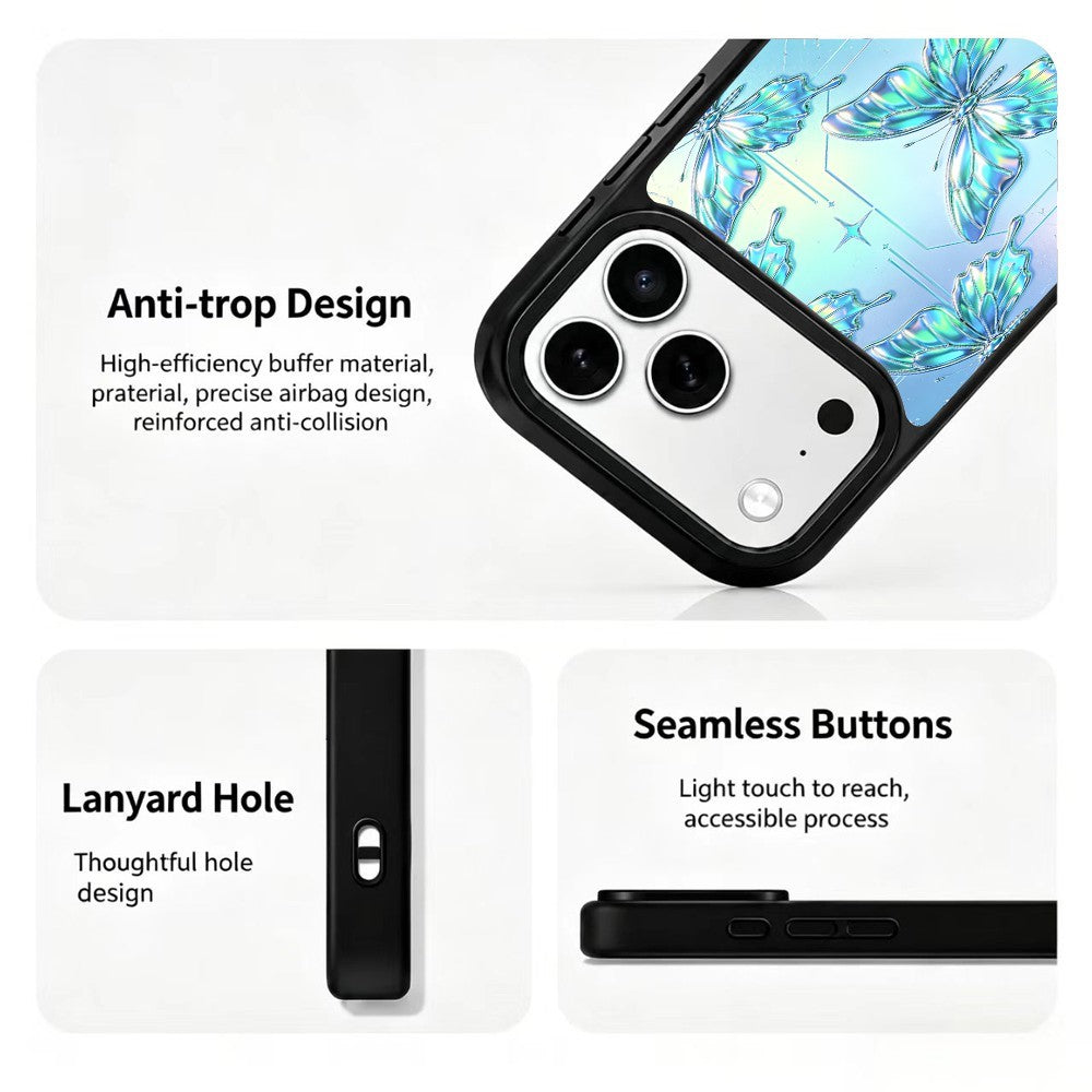 For iPhone 17 Pro Magnetic Case Sweet Garden Art Series UV Pattern Print PC + Silicone Phone Cover