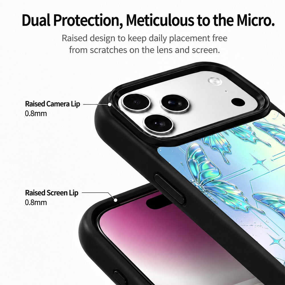 For iPhone 17 Pro Magnetic Case Sweet Garden Art Series UV Pattern Print PC + Silicone Phone Cover