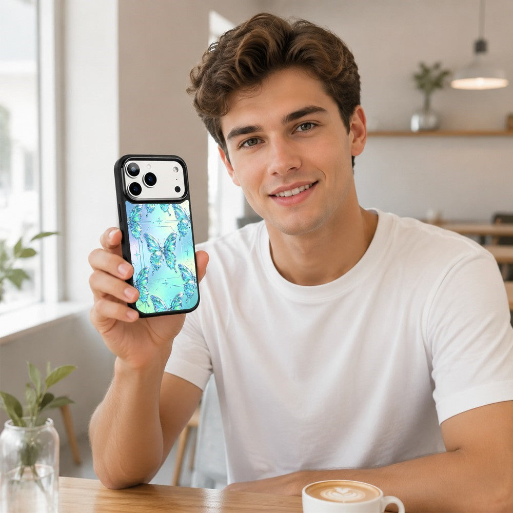 For iPhone 17 Pro Magnetic Case Sweet Garden Art Series UV Pattern Print PC + Silicone Phone Cover
