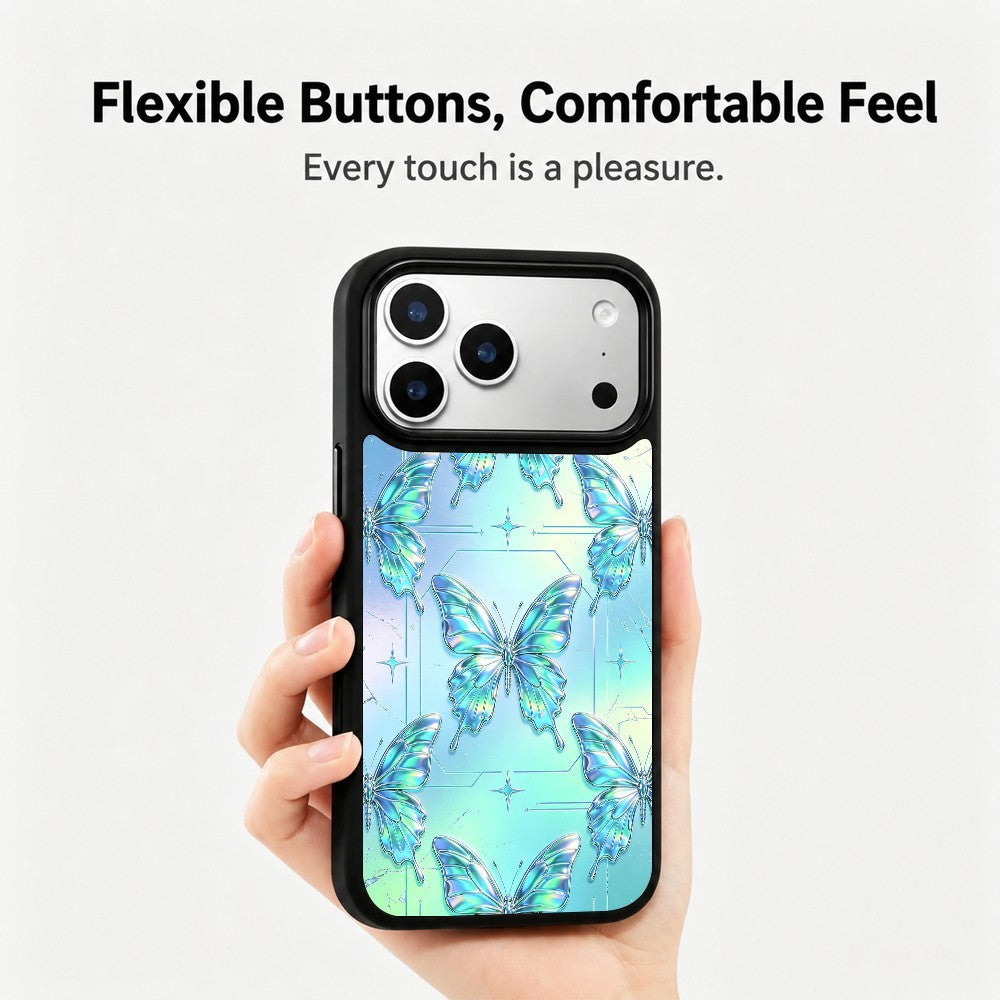 For iPhone 17 Pro Max Magnetic Case Sweet Garden Art Series UV Pattern Print PC + Silicone Phone Cover