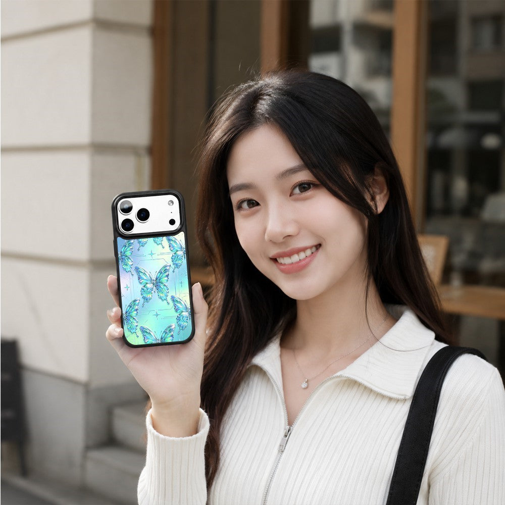 For iPhone 17 Pro Max Magnetic Case Sweet Garden Art Series UV Pattern Print PC + Silicone Phone Cover
