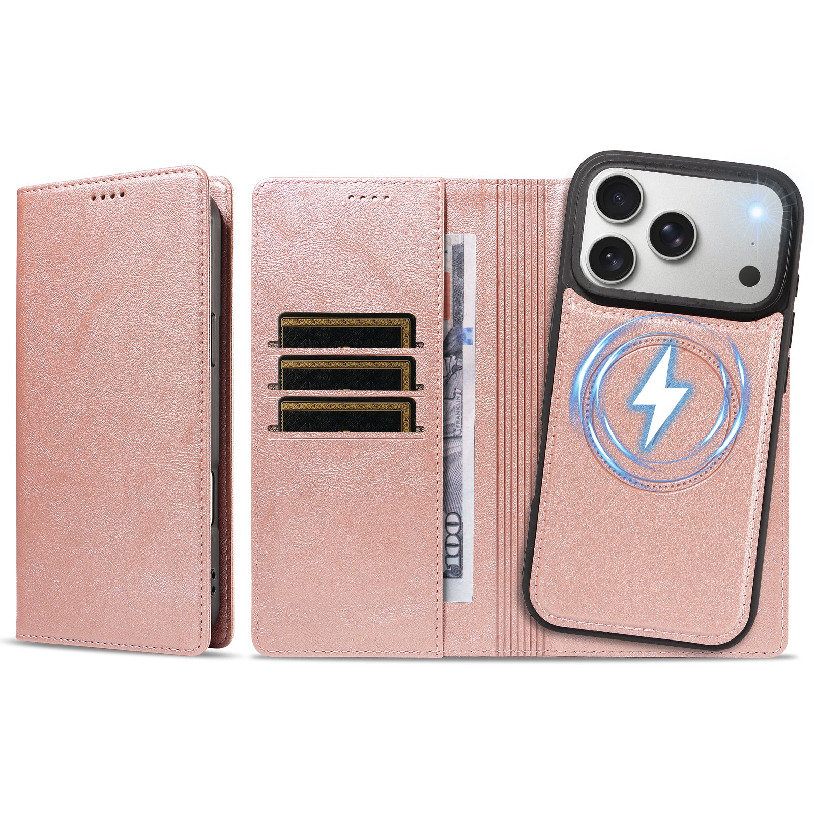 For iPhone 18 Pro / iPhone 17 Pro Magnetic Case Detachable 2 in 1 Leather Wallet Phone Cover