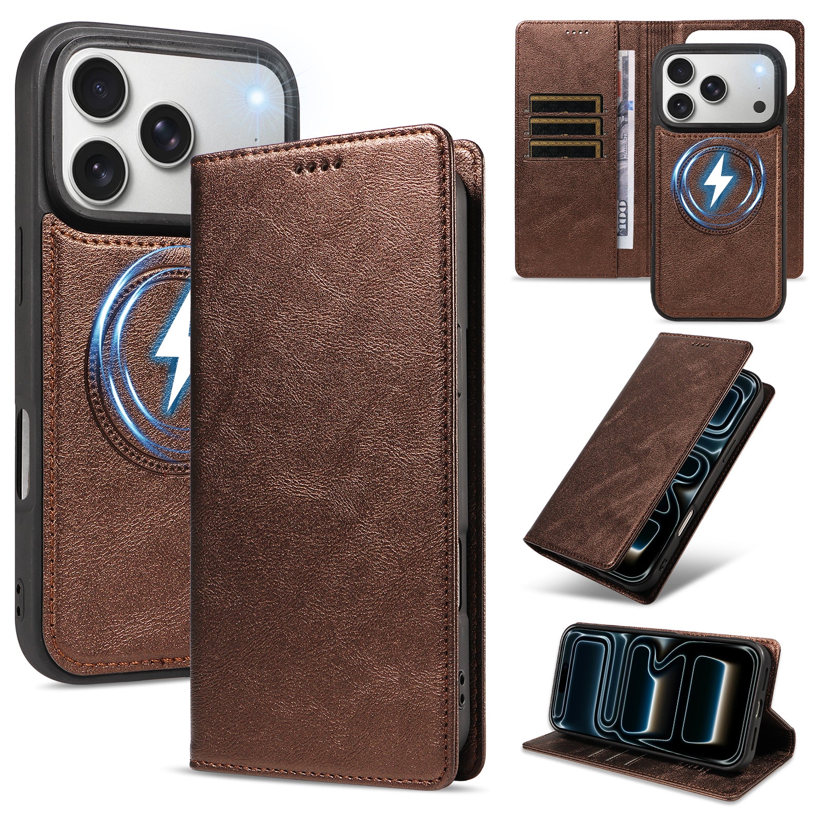 iPhone 18/17 Pro Detachable 2-in-1 Leather Wallet Case