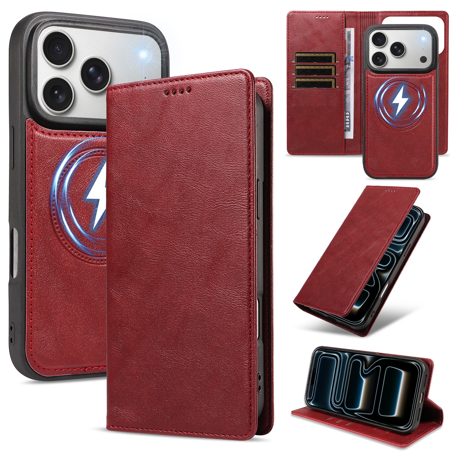 iPhone 18/17 Pro Detachable 2-in-1 Leather Wallet Case