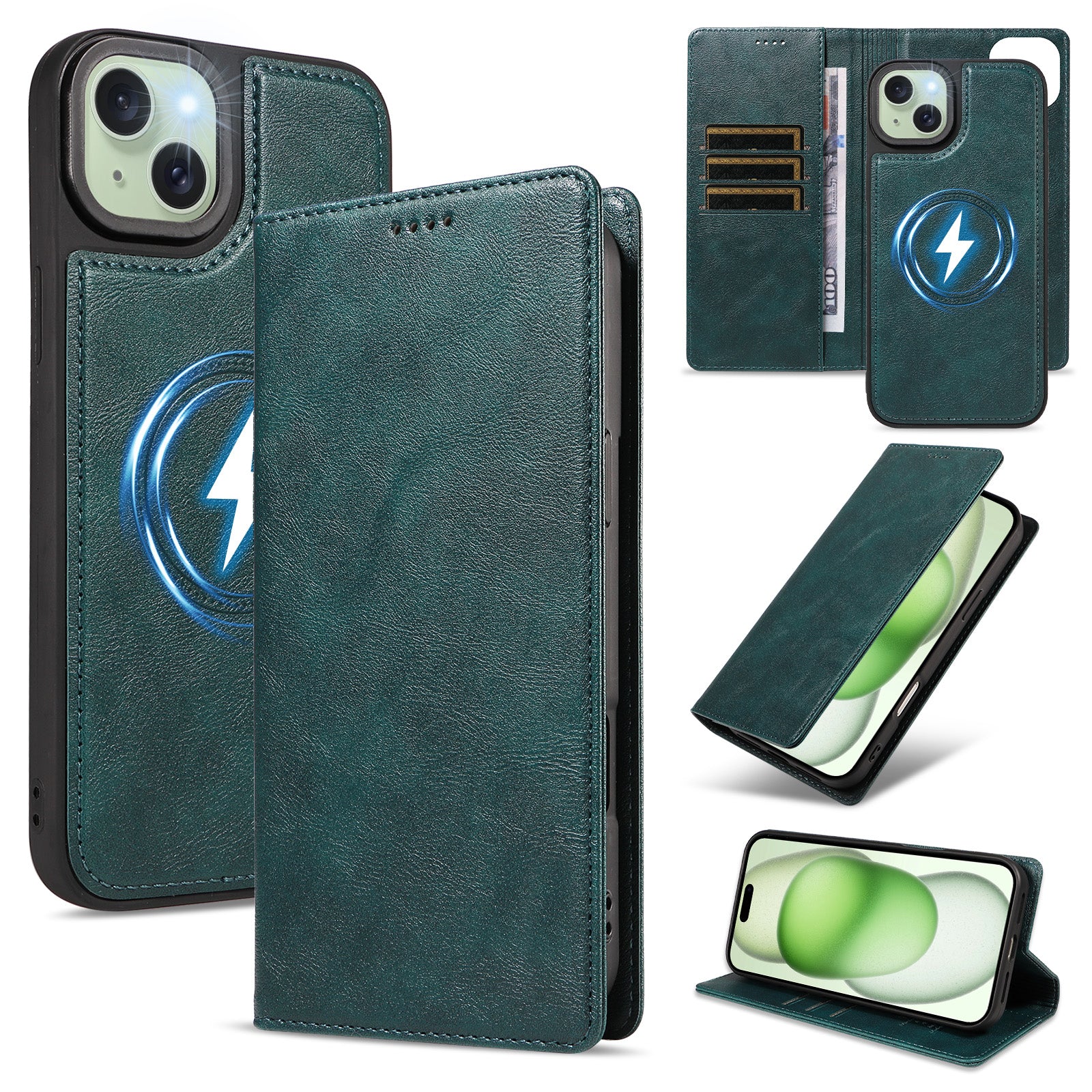 iPhone 15 Plus 2-in-1 Detachable Magnetic Wallet Case