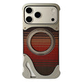 For iPhone 17 Pro Case Rotating Magnetic Kickstand Carbon Fiber Texture PC + Metal Shockproof Phone Cover