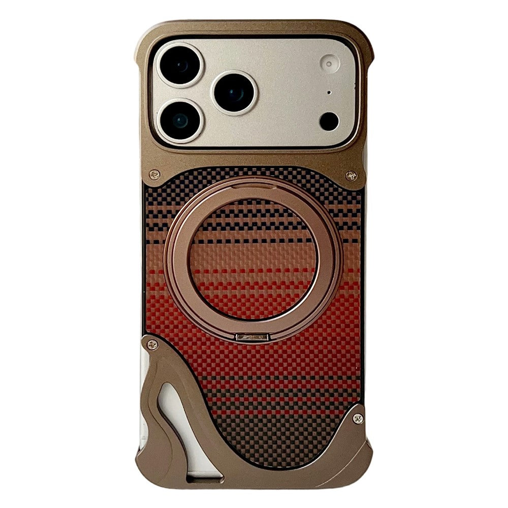 iPhone 17 Pro Carbon Fiber Case with Rotating Kickstand