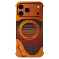 For iPhone 17 Pro Max Case Rotating Magnetic Kickstand Carbon Fiber Texture PC + Metal Shockproof Phone Cover