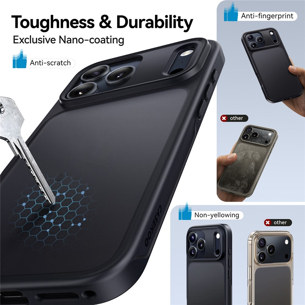 CASEKOO for iPhone 18 Pro Max / 17 Pro Max Case PC + TPU Matte Finish Anti-Fingerprint Phone Cover