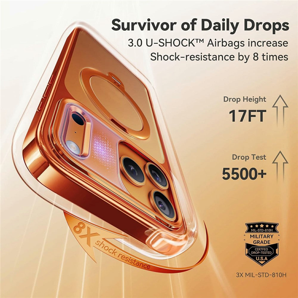 CASEKOO for iPhone 18 Pro Max  / 17 Pro Max Case Rotating Magnetic Kickstand TPE + TPU Shockproof Phone Cover