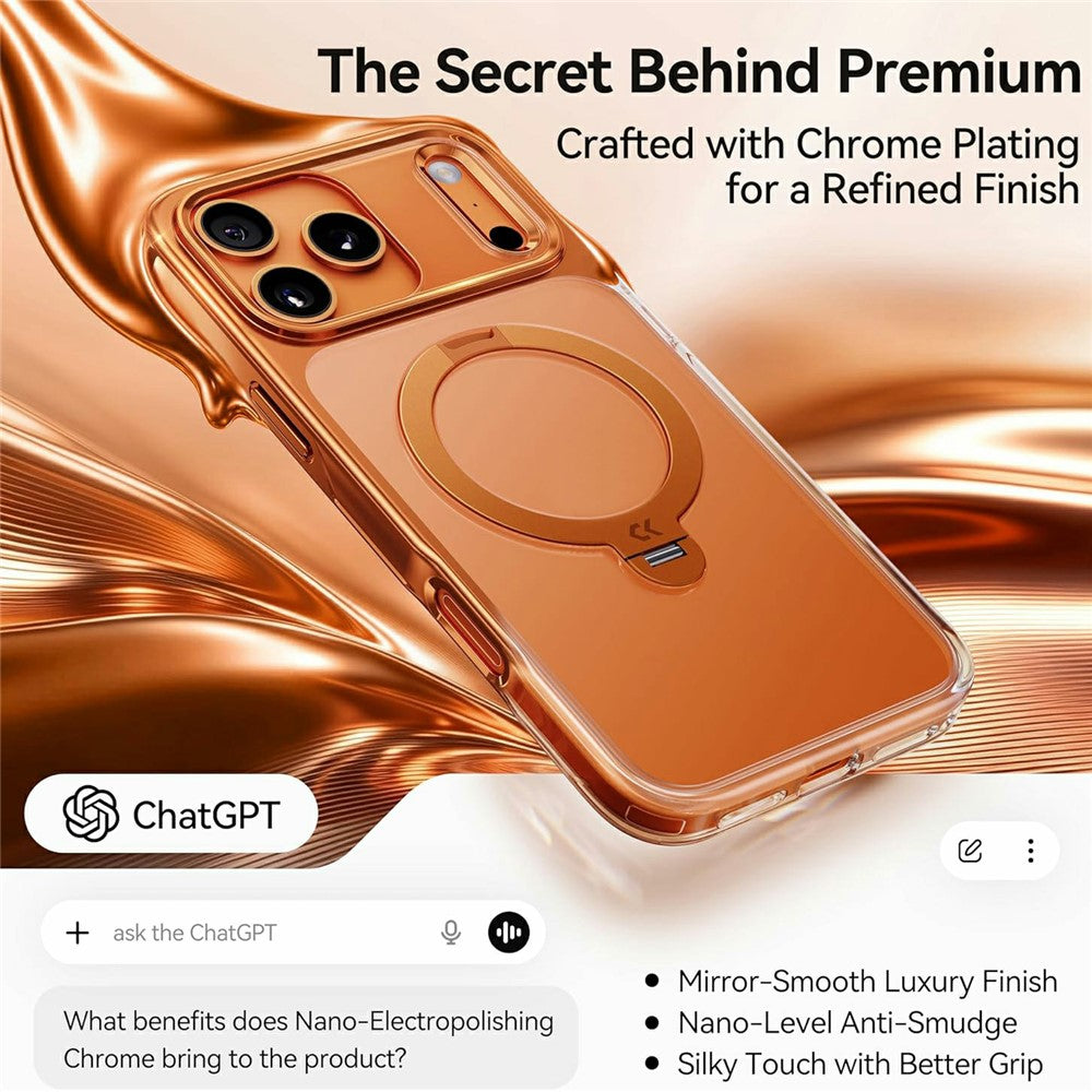 CASEKOO for iPhone 18 Pro / 17 Pro Case Rotating Magnetic Kickstand TPE + TPU Shockproof Phone Cover