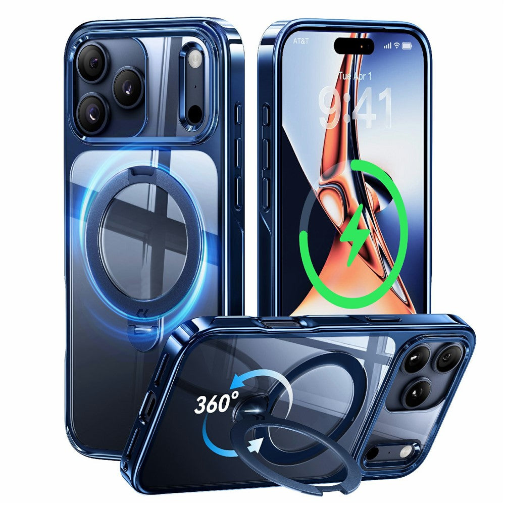 CASEKOO for iPhone 18 Pro / 17 Pro Case Rotating Magnetic Kickstand TPE + TPU Shockproof Phone Cover