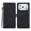 For iPhone 18 Pro  /  17 Pro Wallet Case Imprinted Ethnic Pattern Leather Phone Cover with Wrist Strap