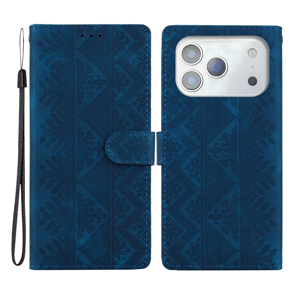 iPhone 18/17 Pro Ethnic Pattern Leather Wallet Case