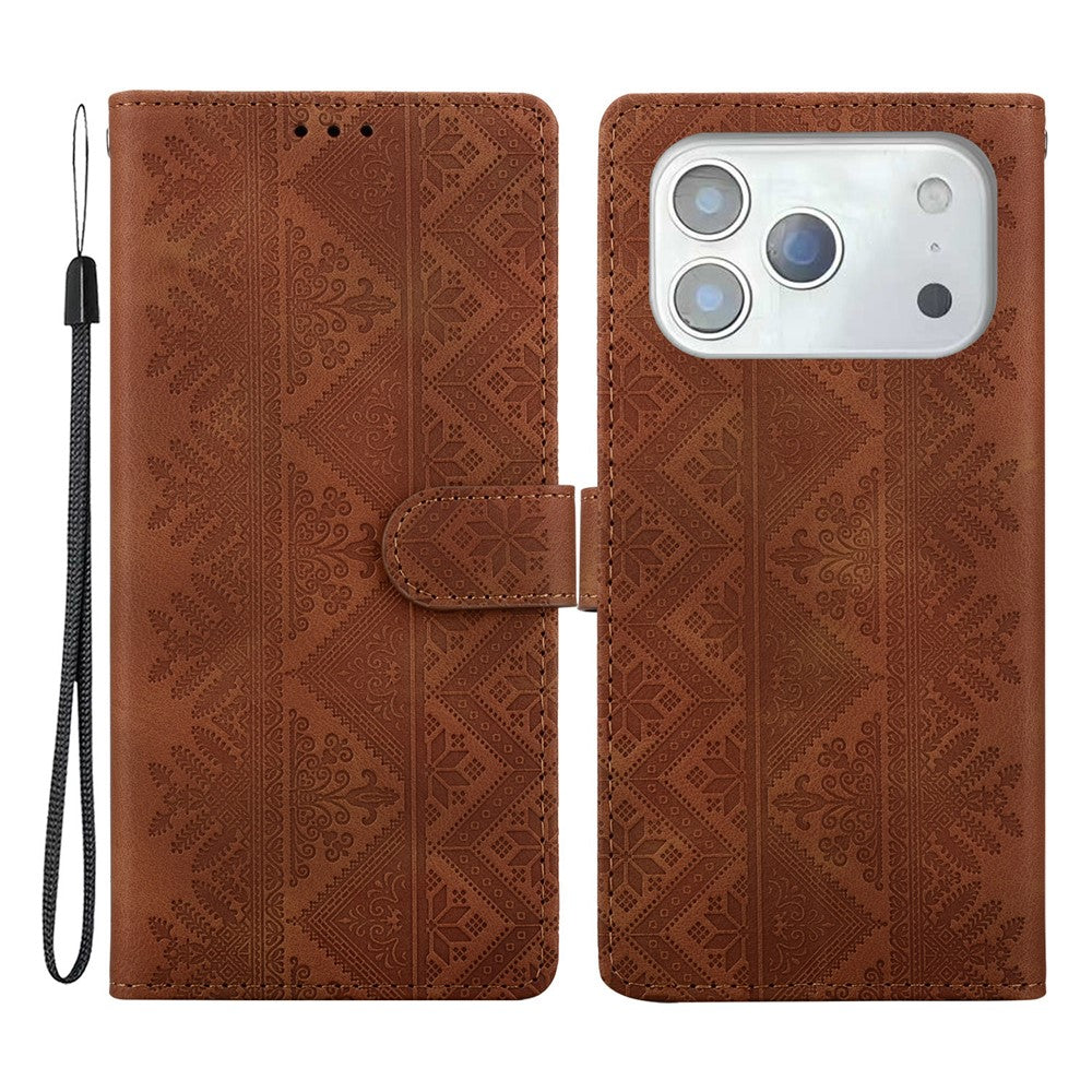 iPhone 18/17 Pro Ethnic Pattern Leather Wallet Case