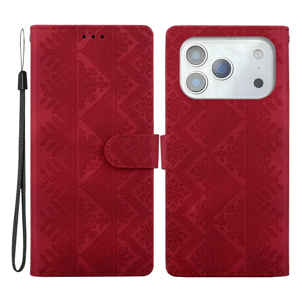 iPhone 18/17 Pro Max Ethnic Pattern Leather Wallet Case