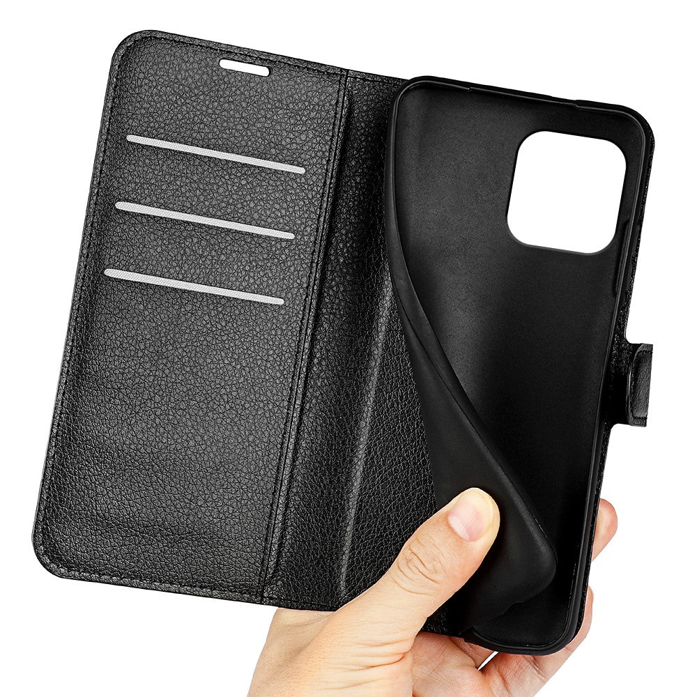For iPhone 15 PU Leather Litchi Texture Stand Phone Case Wallet Flip Phone Cover