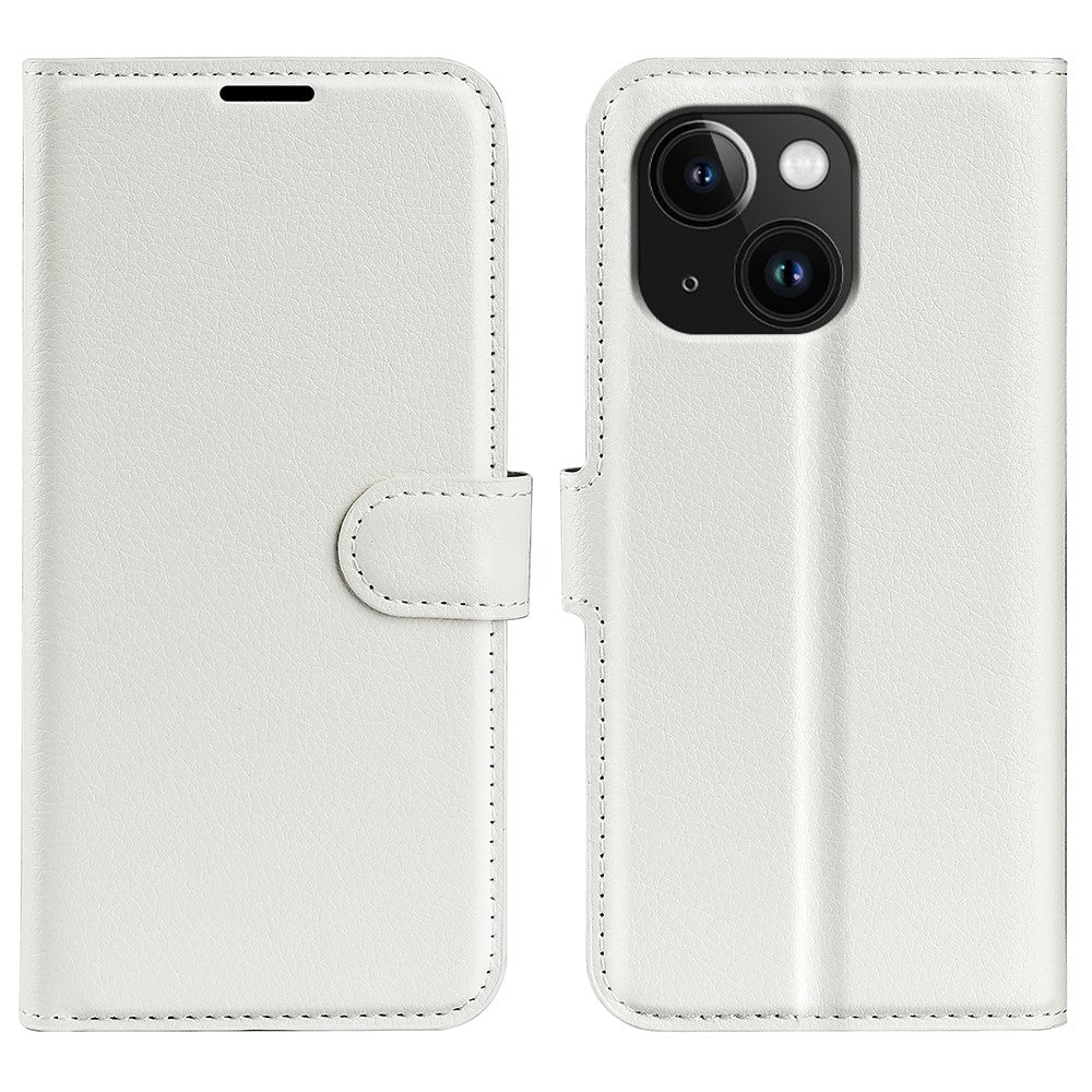 iPhone 15 Litchi Texture Leather Wallet Case