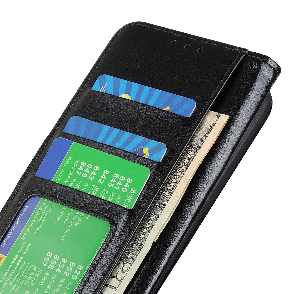 Cell Phone Case Wallet for iPhone 15 , Anti-Scratch Crazy Horse Texture PU Leather Stand Phone Cover