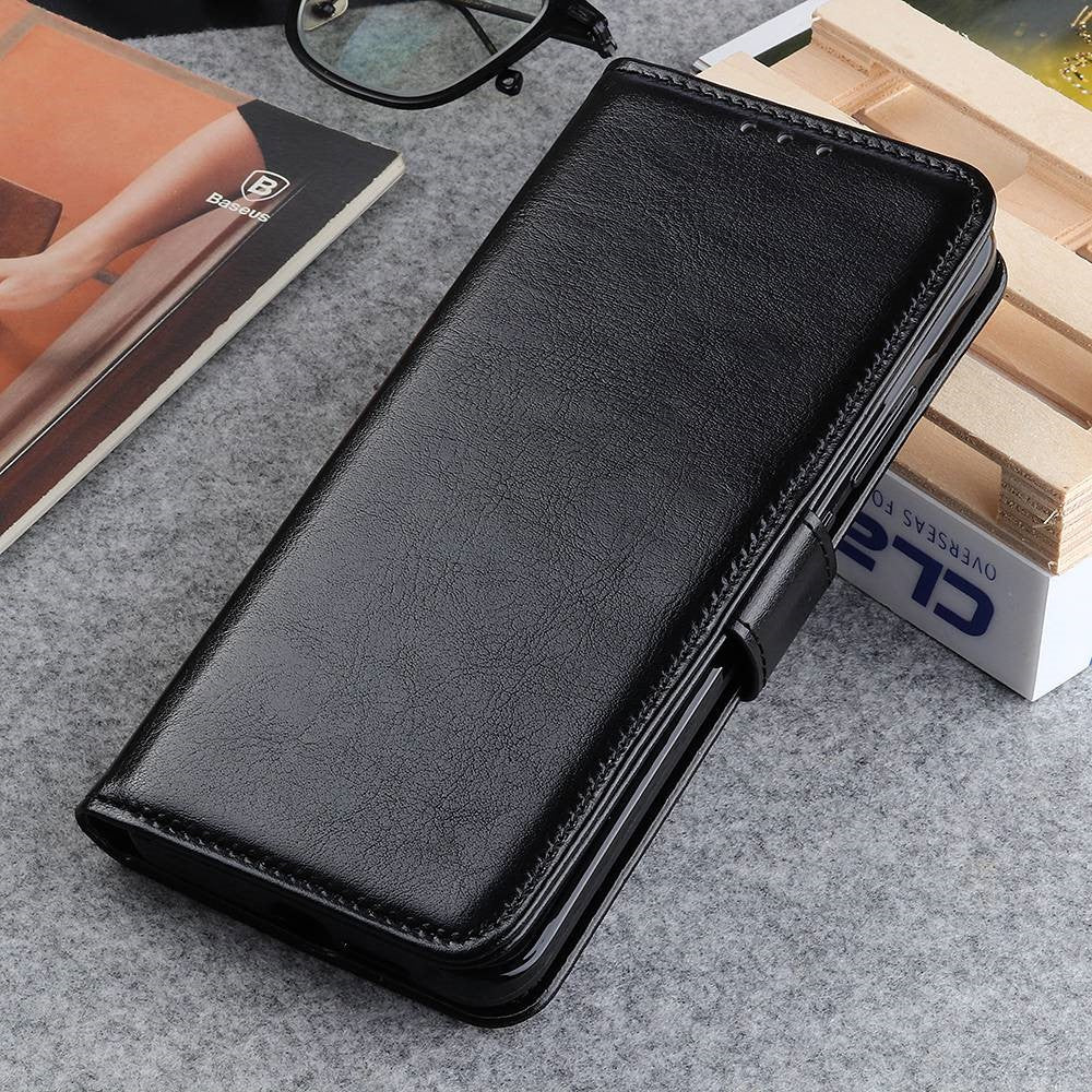 Cell Phone Case Wallet for iPhone 15 , Anti-Scratch Crazy Horse Texture PU Leather Stand Phone Cover