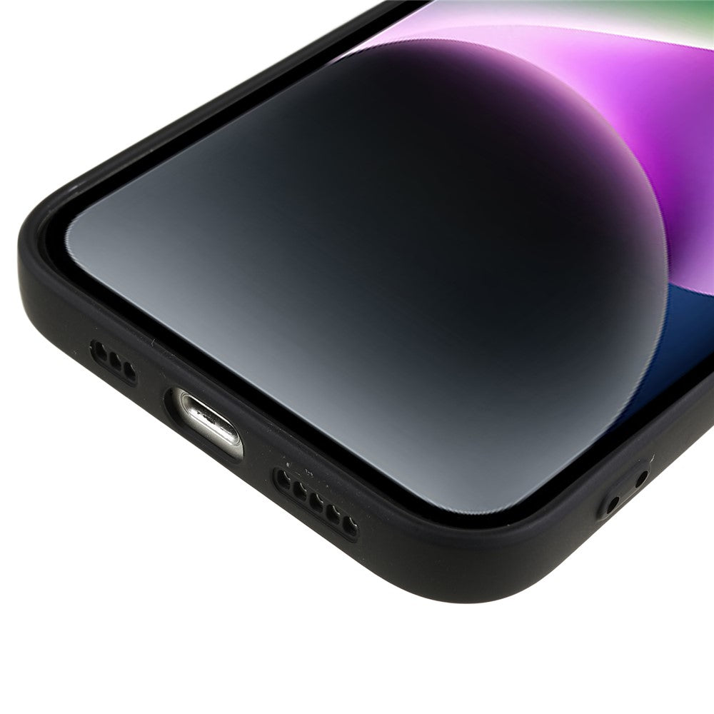 Fiber Lining Shell for iPhone 15 Candy Color Anti-Drop TPU Phone Case Rubberized Phone Cover