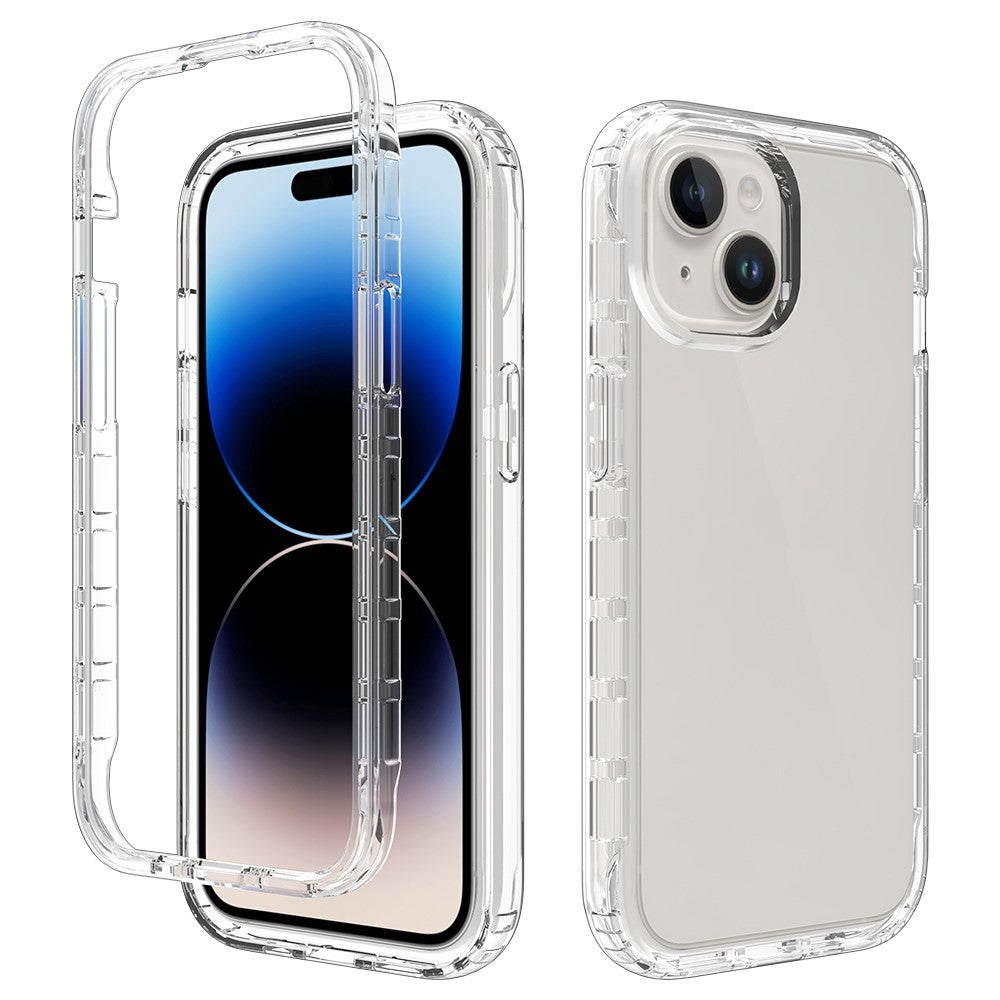 For iPhone 15 Protective Case Clear Anti-drop TPU+PC Phone Cover