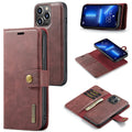 DG.MING For iPhone 15 Pro Phone Case Shockproof Split Leather Detachable Magnetic Phone Shell Wallet Stand Cover