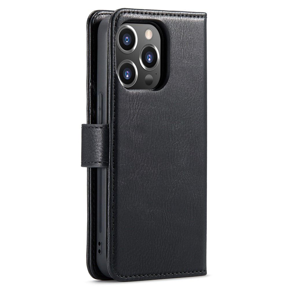 DG.MING For iPhone 15 Pro Max Detachable Magnetic Phone Case Drop Proof Split Leather Wallet Stand Cover
