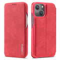 LC.IMEEKE For iPhone 15 Leather Stand Phone Case Drop-proof Cover with Card Slot