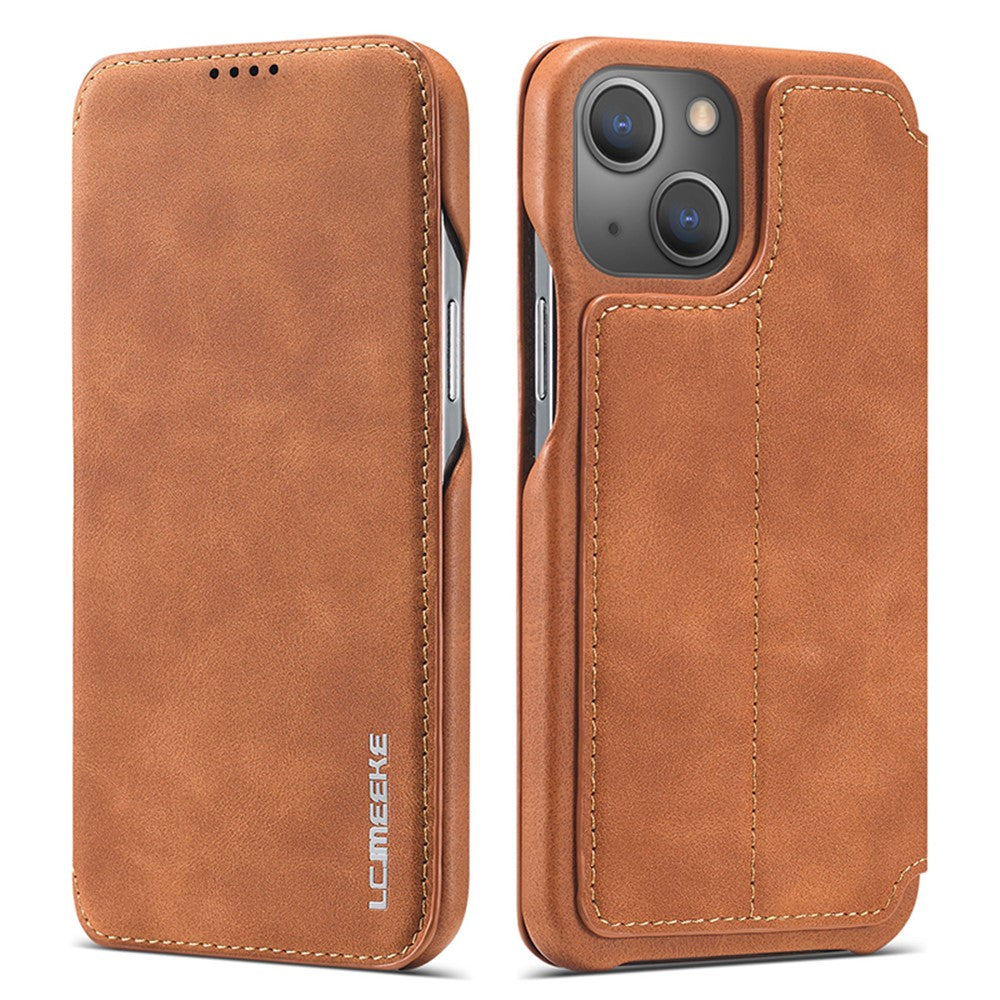 LC.IMEEKE iPhone 15 Leather Stand Case with Card Slot