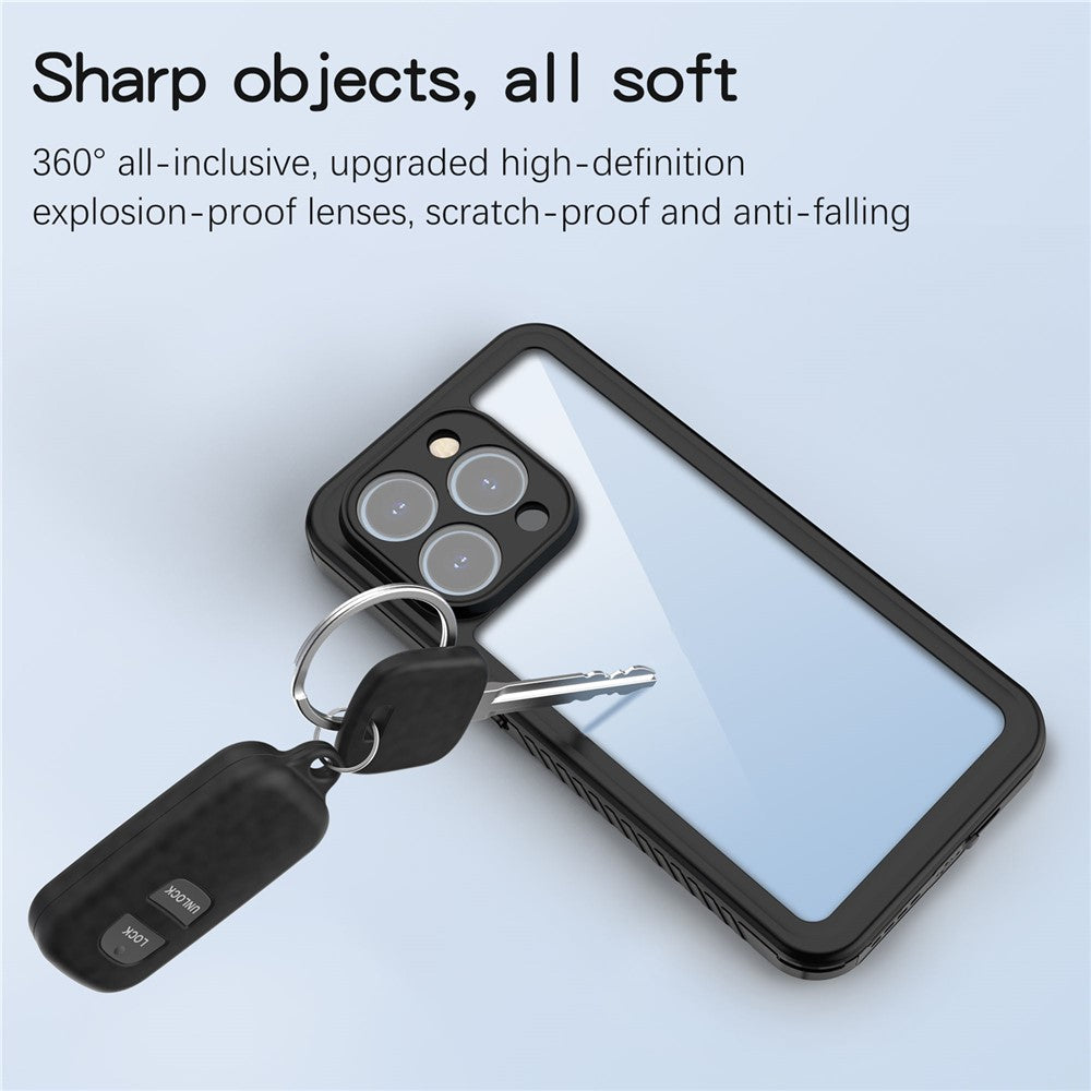 FS Series For iPhone 15 Pro IP68 Waterproof Drop-proof Phone Case Clear Back Diving Swimming Cover