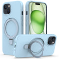 For iPhone 15 Magnetic Phone Case Ring Holder Kickstand Back Cover
