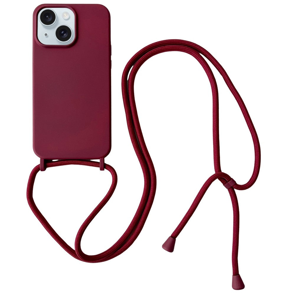 iPhone 15 Silicone Case with Crossbody Strap