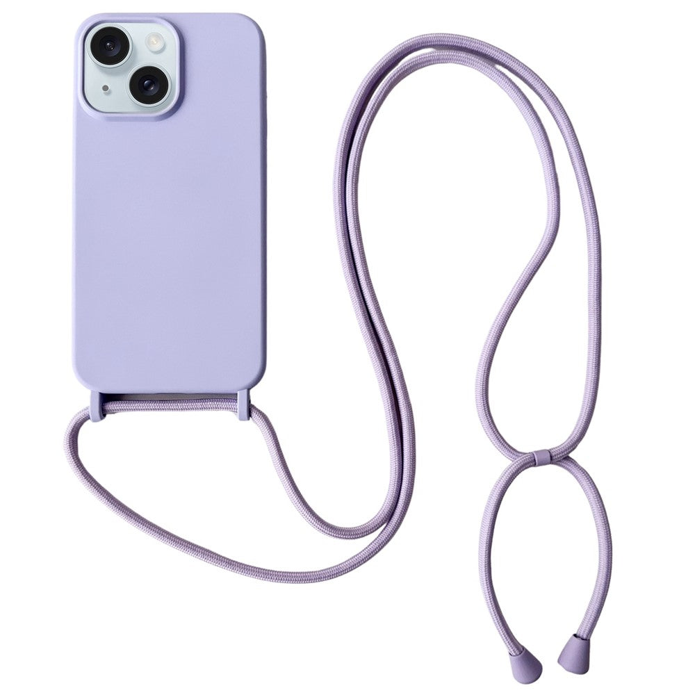 iPhone 15 Silicone Case with Crossbody Strap
