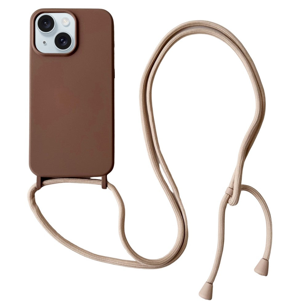 iPhone 15 Silicone Case with Crossbody Strap