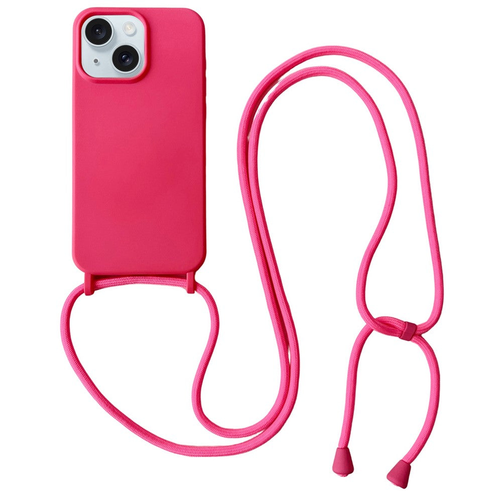 iPhone 15 Silicone Case with Crossbody Strap